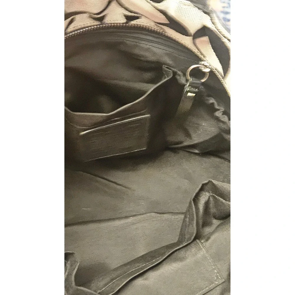 Coach Signature C Large‎ Tote Bag Black Grey Jacquard Canvas Shoulder Bag